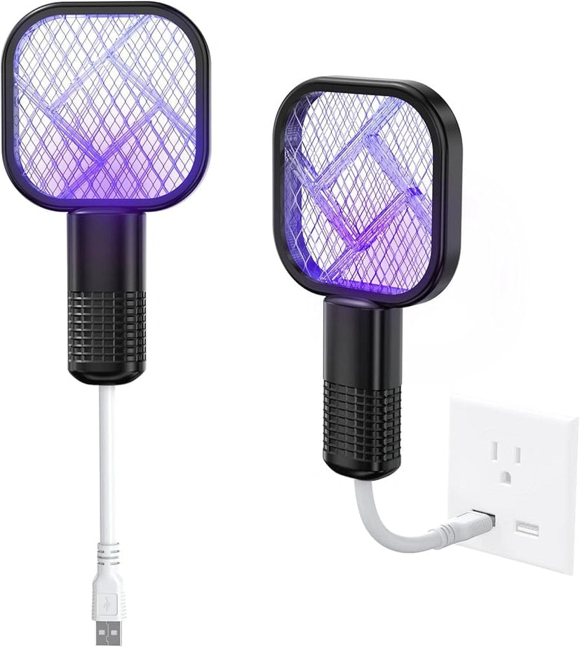 USB Portable Mini Mosquito Racket with UV Light – Rechargeable Electric Bug Zapper Killer