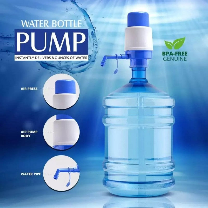 2-in-1 Manual Water Bottle Pump + Cleaning Brush | Easy Water Dispenser Set