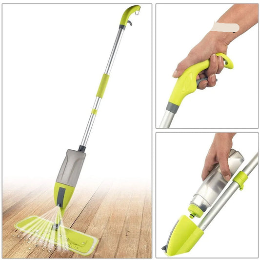 Magic Water Spray Mop with Microfiber Cloth & Built-in Water Tank