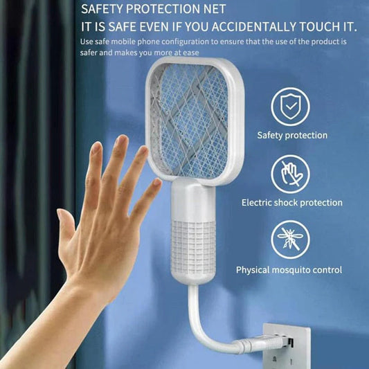 USB Portable Mini Mosquito Racket with UV Light – Rechargeable Electric Bug Zapper Killer