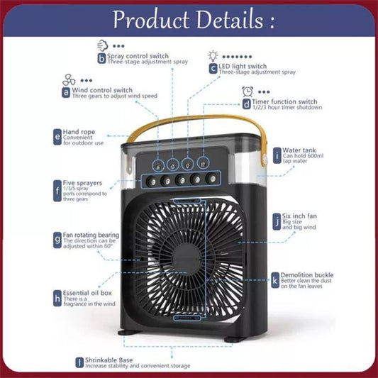 USB Air Cooler Fan – Portable Mini Air Conditioner for Home & Office