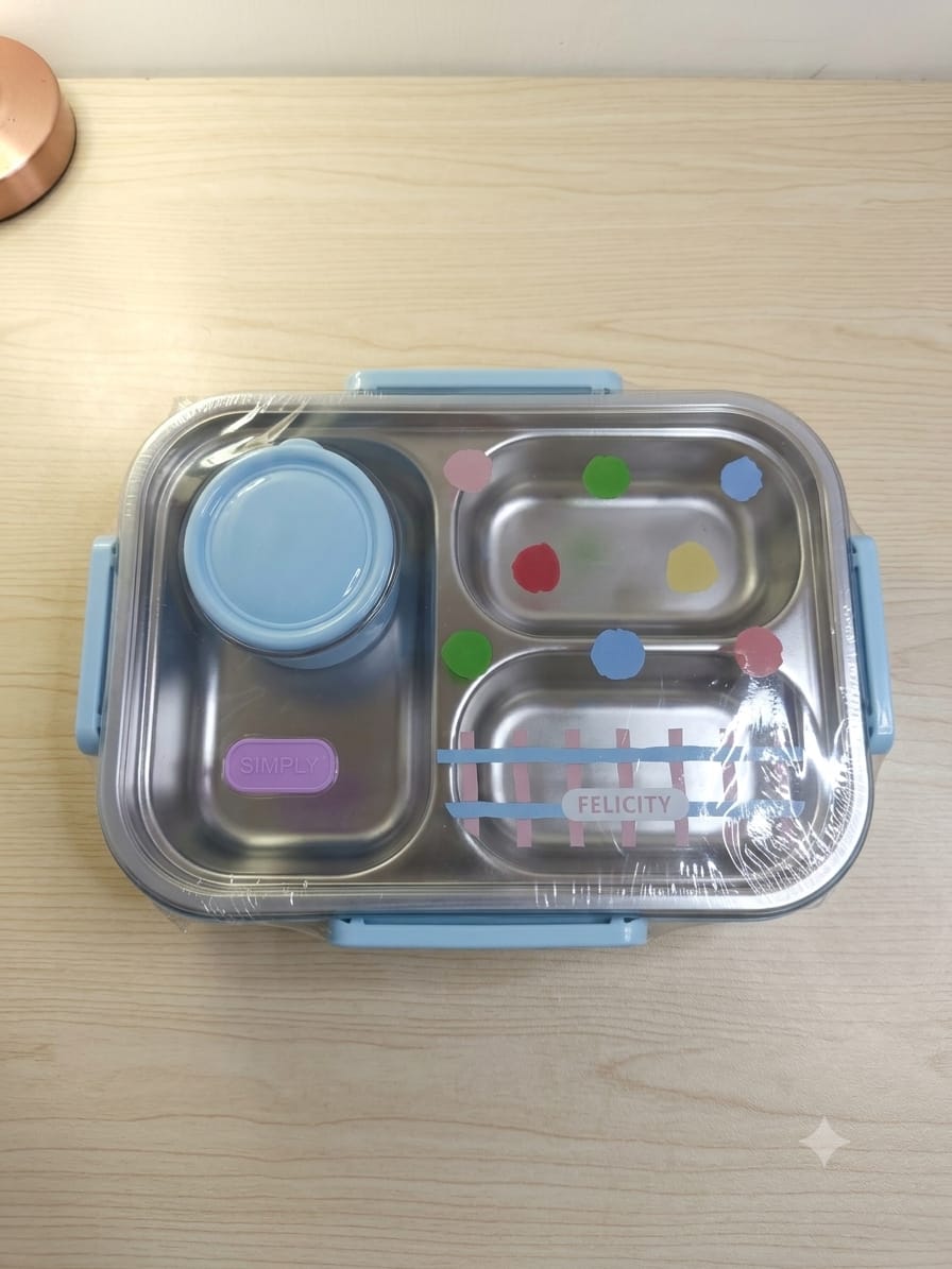 Stainless Steel Compartment Lunch Box with Inner Container – Leak-Resistant Bento Food Box
