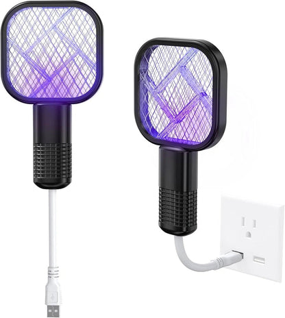 USB Portable Mini Mosquito Racket with UV Light – Rechargeable Electric Bug Zapper Killer