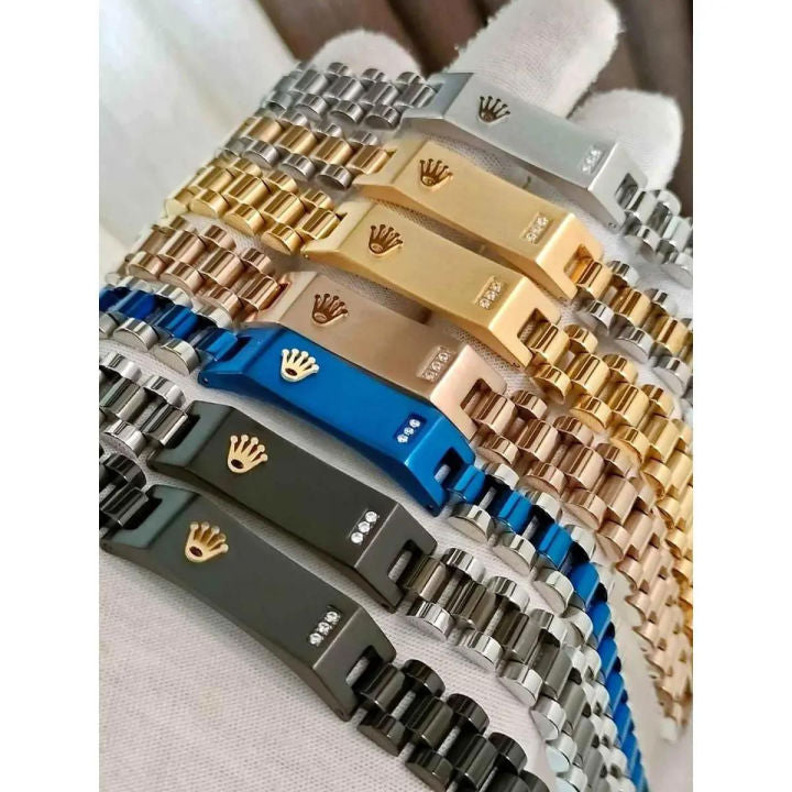 Rolex-Style Stainless Steel Men's Bracelet