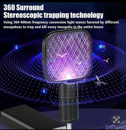USB Portable Mini Mosquito Racket with UV Light – Rechargeable Electric Bug Zapper Killer