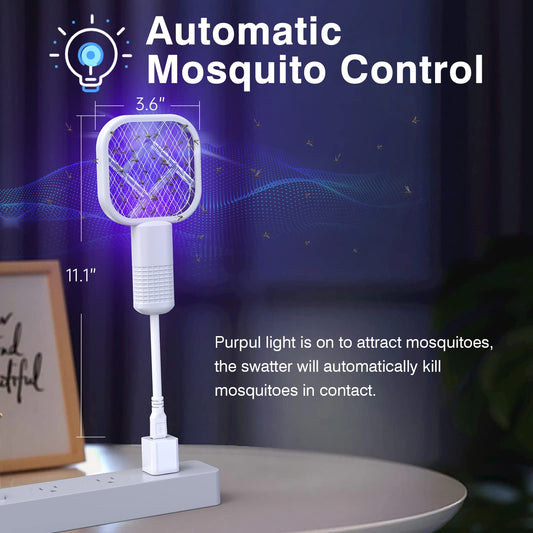 USB Portable Mini Mosquito Racket with UV Light – Rechargeable Electric Bug Zapper Killer