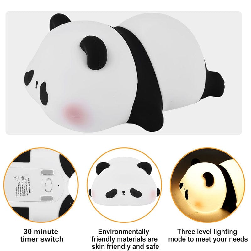 Cute Panda Night Lamp – Soft Silicone LED Bedside Lamp for Kids & Home Decor
