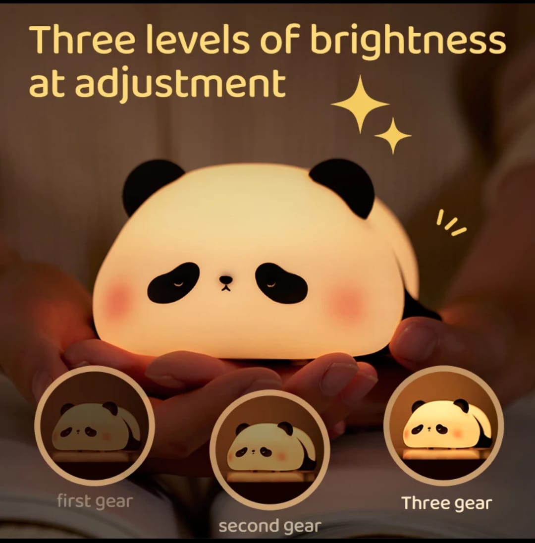 Cute Panda Night Lamp – Soft Silicone LED Bedside Lamp for Kids & Home Decor
