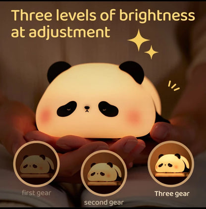 Cute Panda Night Lamp – Soft Silicone LED Bedside Lamp for Kids & Home Decor