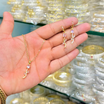 Combo Deal | Premium Tulip Pendant, Earrings & Bracelet with Free Delivery