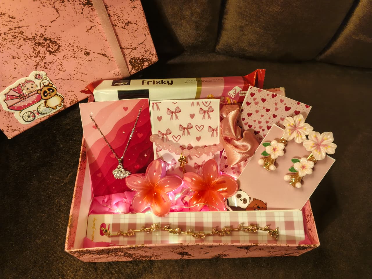 Premium Pink Gift Box for Her | Cute Jewelry & Beauty Gift Hamper with Free Delivery