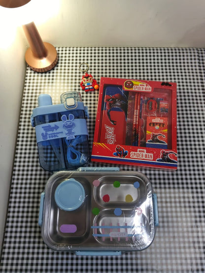 Back to School Deal for Kids – Lunch Box, Water Bottle & Stationery Set + Free Keychain