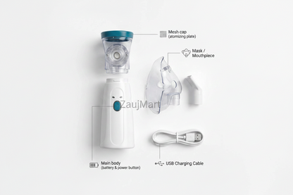Portable Mesh Nebulizer | Handheld Steam Inhaler for Adults & Kids