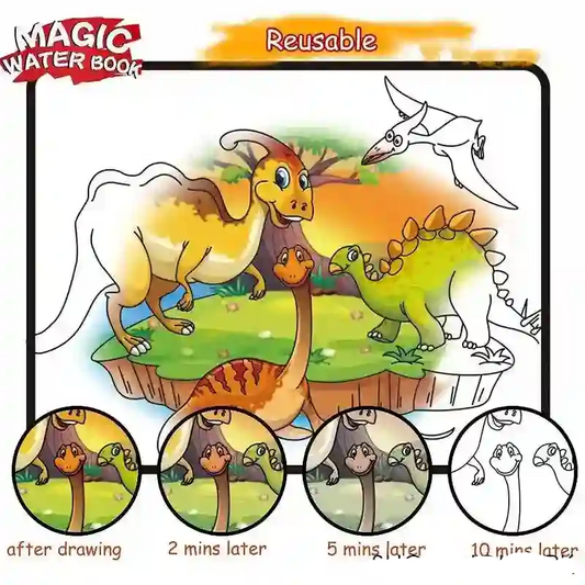Magic Water Coloring Book – Reusable & Mess-Free Activity Book for Kids