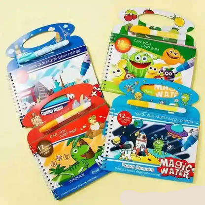 Magic Water Coloring Book – Reusable & Mess-Free Activity Book for Kids