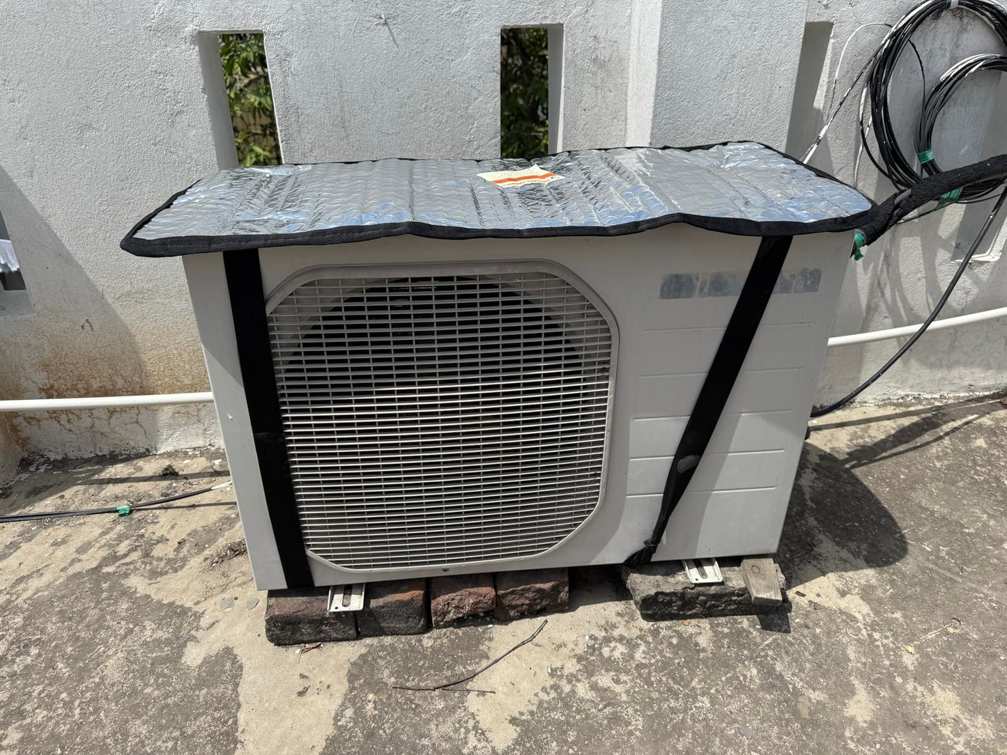 AC Outdoor Unit Protector – Premium Aluminium Cover with Security Straps