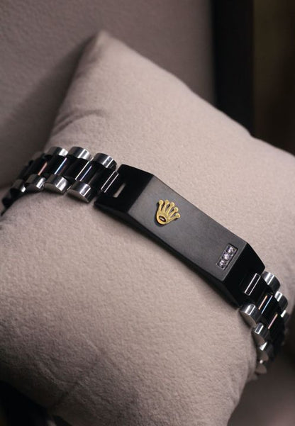 Rolex-Style Stainless Steel Men's Bracelet