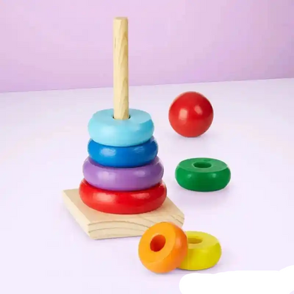 Wooden Rainbow Stacker – Creative Educational Toy for Kids