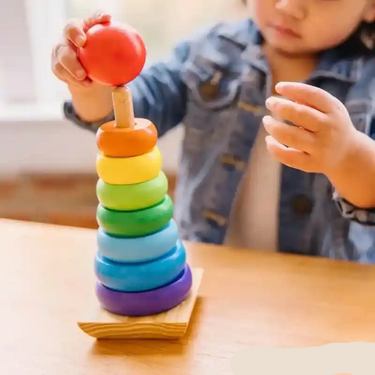 Wooden Rainbow Stacker – Creative Educational Toy for Kids